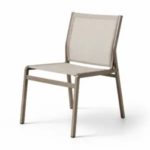 Chaise à manger extérieure en aluminium et textilène beige