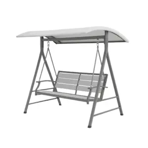 Balancelle en aluminium pour trois personnes avec toit réglable